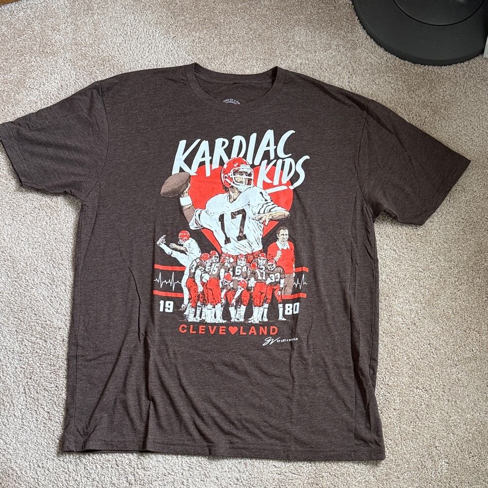 Cleveland Kardiac Kids Heathered Brown T-Shirt. Unisex XL